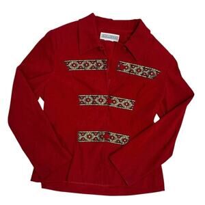 Vintage Jessica Howard 80s/90s Red Dressy Blazer❤️ Ornate Trim 🌺 Fits M/L